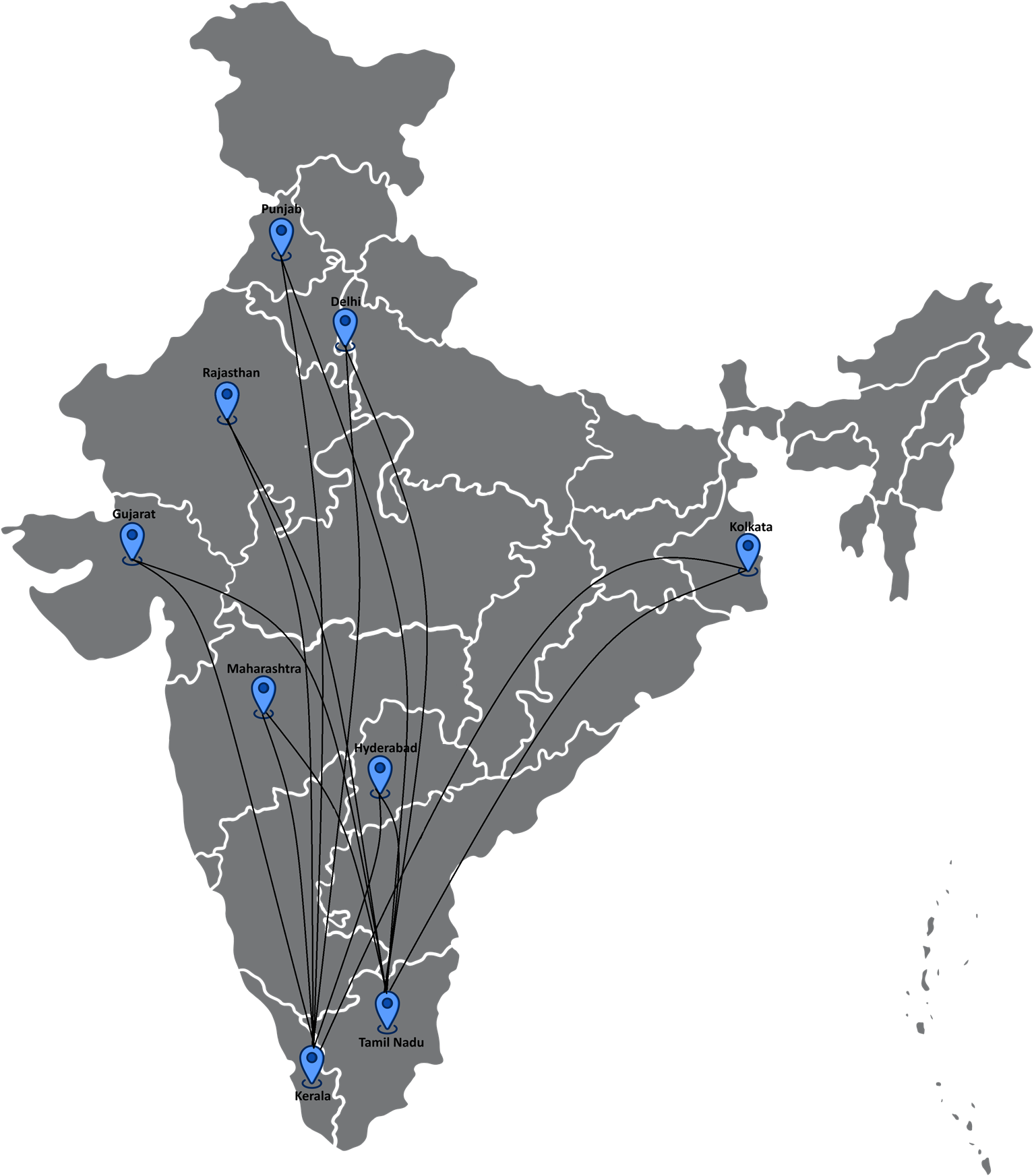 Our Booking Locations Map